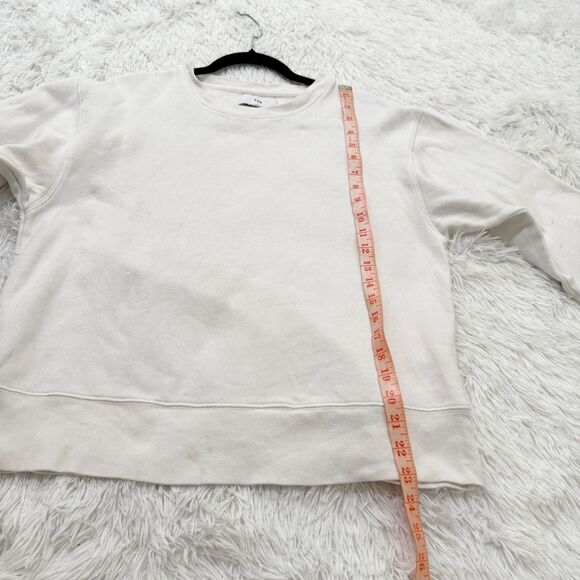 Women TNA Crewneck Sweater with Ribbed Details Classic Fit in White Size 1 - Picture 3 of 7